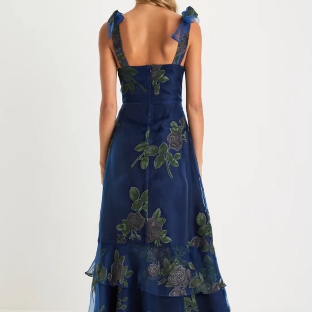 Lulu's Navy Blue Floral High Low Dress - Picture 2 of 5